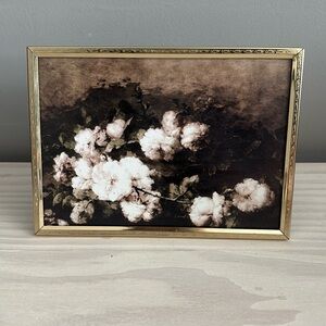 VTG Brass Frame with Moody Roses Art Print 5x7